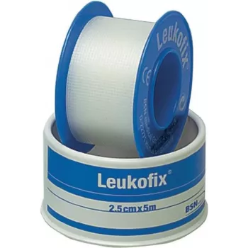 SÖHNGEN 1009216 Leukofix Fixation Tape 5 m x 2.5 cm White Non-Woven Hypoallergenic