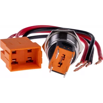 JOY-IT BUTTON22C-M-RD Bouton-poussoir momentané 250 V AC 15 A SPST NO IP67 IK10 rouge