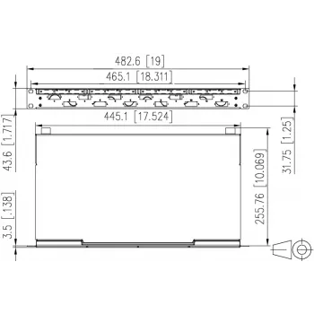 Panneau de brassage à épissures fibre optique METZ CONNECT 6 ports SC-D OS2, 1U, 12 fibres, gris clair 150459E206-F
