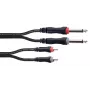 Câble audio Cordial 14839 jack mono 6,3 mm vers RCA 1 m noir