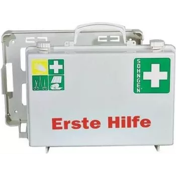 SÖHNGEN First Aid Kit DELUXE DIN 13157, Signal Orange ABS Case, Wall-Mountable, for up to 50 Persons O301139