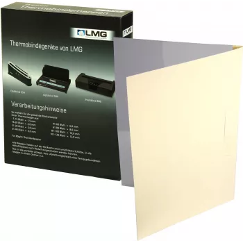 Chemises à reliure thermique LMG A4 beige lin 3 mm dos pack de 50 BMDLEM-BEIG-R3