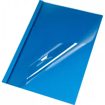 Chemises à reliure thermique LMG A4 structure lin bleu 6,0 mm dos 50 feuilles (pack de 50) BMDLEM-BL-R6