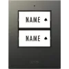 m-e modern-electronics 41305 émetteur de sonnette sans fil avec bouton lumineux et plaque nominative, blanc/argent
