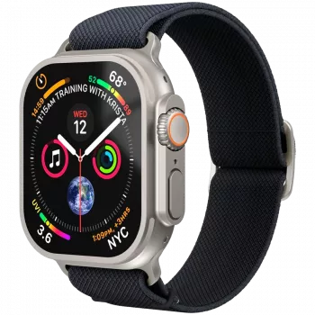 Bracelet de montre Classic Nylon Loop VONMÄHLEN pour Apple Watch 44/45/46/49 mm, bleu marine, taille unique
