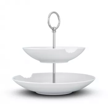 FIFTYEIGHT PRODUCTS BHS FIFTYEIGHT Food-Tempel 2-Tier Deep Plate with Bite (T023501) - 2-Piece Porcelain Bowl Set, 500ml, White