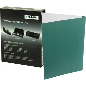 Chemises à reliure thermique LMG A4 vert lin 2 mm dos lot de 50 BMDLEM-GR-R2