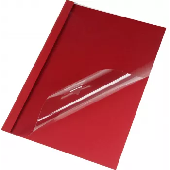 Chemise à reliure thermique LMG A4 rouge foncé lin 4 mm dos (BMDLEM-RO-R4)