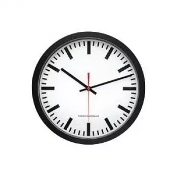 Horloge murale radio-pilotée de gare PEWETA noire 300 mm 51.001.322