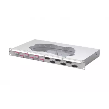 Panneau de brassage à épissure fibre optique METZ CONNECT 6 ports SC duplex OM4 1U montage en rack 19 pouces 150457BB06-F