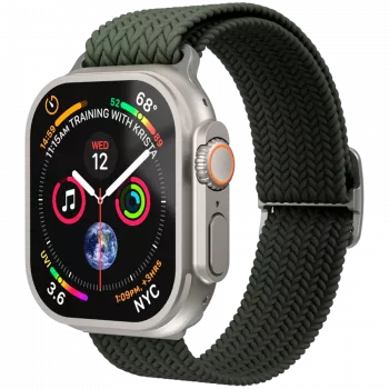 Boucle tissée VONMÄHLEN pour Apple Watch 44/45/46/49 mm, olive