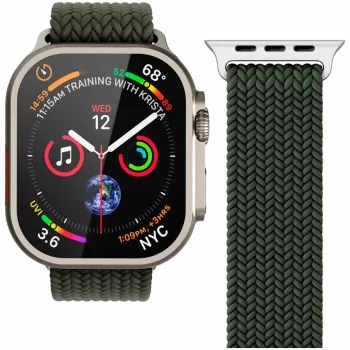 Boucle tissée VONMÄHLEN pour Apple Watch 44/45/46/49 mm, olive