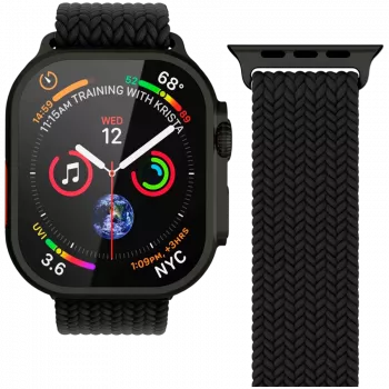 Boucle tissée VONMÄHLEN 40, 41, 42 mm taille unique, tout noir