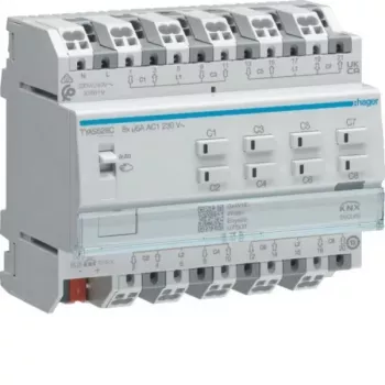 Actionneur de volet roulant/store 8 canaux Hager TYAS628C KNX 230 V