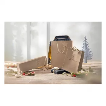 Sac cadeau SIGEL sapin de Noël, grand, papier kraft brun, 157 g/m², 1 pièce (GT037)