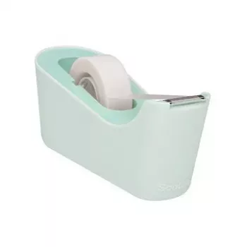 Dévidoir de bureau 3M Scotch C18 vert menthe avec Magic Tape, 19 mm x 7,5 m, transparent