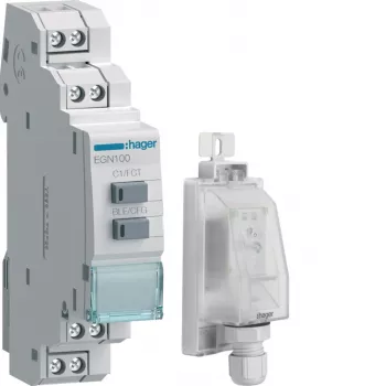 HAGER EGK100 interrupteur horaire hebdomadaire numérique avec Bluetooth et montage sur rail DIN