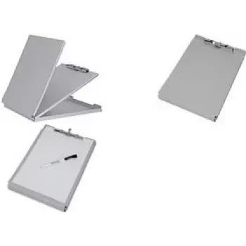 MAUL MAULcase porte-bloc avec compartiment de rangement, DIN A4, aluminium, largeur de pince 8 mm, ouverture par le haut, argent 2354808