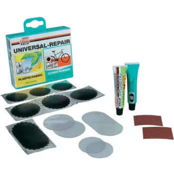PROFEX REMA TIP TOP kit universel de réparation de crevaison, ensemble de 16 pièces en boîte rigide, pour chambres à air de vélo et petits articles gonflables (60662)