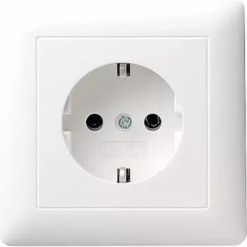 Prise Schuko GIRA Standard 55 avec plaque pleine, blanc pur satiné (0440 27)
