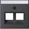 Plaque de recouvrement Gira System 55 pour Modular Jack 30° 2 ports anthracite 264028
