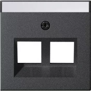 Plaque de recouvrement Gira System 55 pour Modular Jack 30° 2 ports anthracite 264028