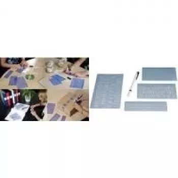 Set de pochoirs à lettres WEDO, 5 mm, 10 mm, 20 mm, transparent, étui en plastique (70 12)
