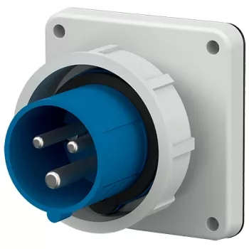 MENNEKES 826 Panel Mount Plug 16A 3-Pole 6h 230V IP67 Blue