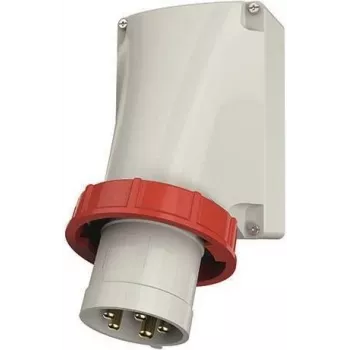 MENNEKES CEE Appliance Inlet 5-Pole 125A 400V 6h IP67 Right-Angled Screw Terminals Red