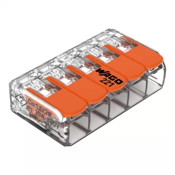 Connecteur d'épissure WAGO 221-415 COMPACT 5 conducteurs 4 mm², lot de 25