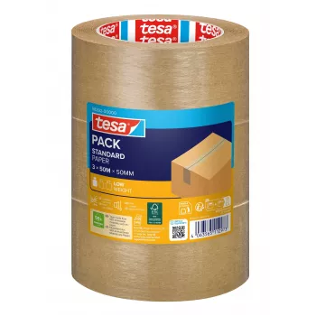 Ruban d'emballage tesa STANDARD ecoLogo® 58292 brun 50 m x 50 mm 3 rouleaux