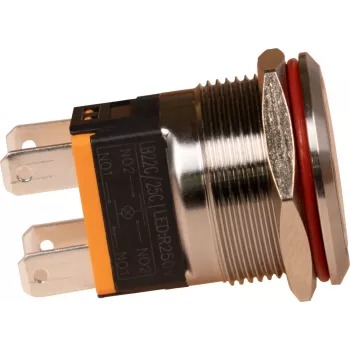 Bouton-poussoir à verrouillage JOY-IT Button22C-02, rouge, 240 V AC, 15 A, IP67, IK10, montage sur panneau
