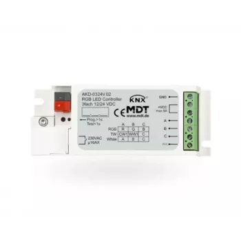 Contrôleur LED KNX MDT AKD-0324V.02, 3 canaux RGB/RGBW, 3 A par canal, montage encastré