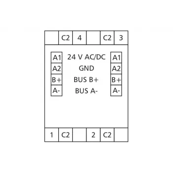 Module de sortie analogique Modbus RTU METZ MR-F-AO4, 4 canaux, RS485, 16 bits, rail DIN 110835130270