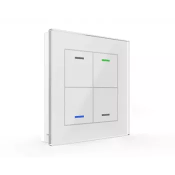Interrupteur en verre MDT BE-GTL4TW.01 Glass Switch II Light 4 touches blanc