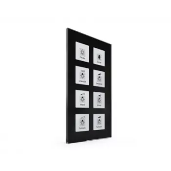 Bouton-poussoir en verre Plus 8 voies MDT BE-GTT8S.01 noir avec capteur de température