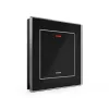 Bouton-poussoir en verre KNX MDT Glastaster II Light 1 poste RGBW noir avec capteur de température BE-GTL10S.01S
