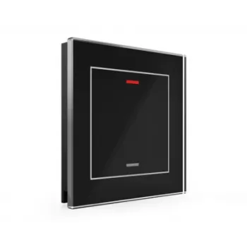 Bouton-poussoir en verre KNX MDT Glastaster II Light 1 poste RGBW noir avec capteur de température BE-GTL10S.01S