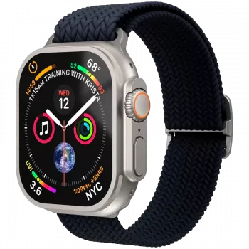 Bracelet tissé VONMÄHLEN pour Apple Watch 40/41/42 mm, bleu marine