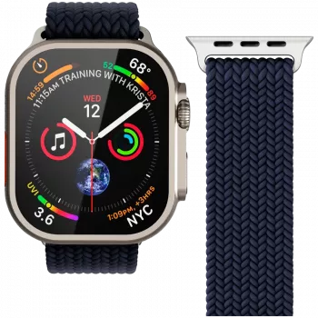 Bracelet tissé VONMÄHLEN pour Apple Watch 40/41/42 mm, bleu marine