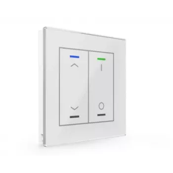 MDT BE-GTL2TW.C1 Glass Push Button II Light 2 voies RGBW avec capteur de température, blanc, KNX