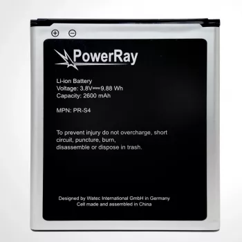 Batterie PowerRay PR-S4 pour Samsung Galaxy S4, 2600 mAh, vrac