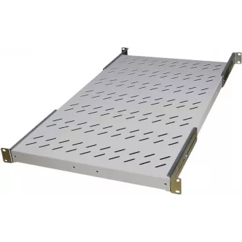 Étagère fixe pour rack / plateau à équipements 19 inch IT-BUDGET, charge admissible 150 kg, profondeur 750 mm, gris clair 90ITB19FBX750G
