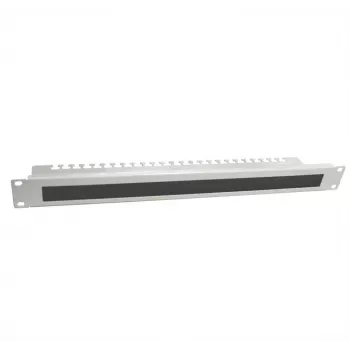 Panneau de gestion des câbles 19 inch IT-BUDGET avec brosse et barres de décharge de traction, 1U, gris clair 90ITBKDFPKL1HEG