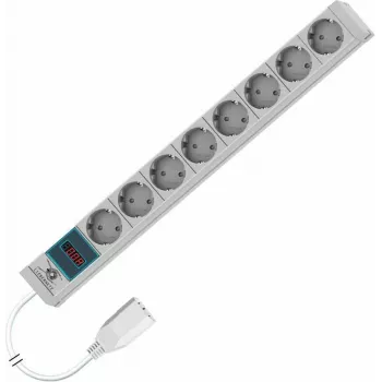 PDU mesurée 19 inch 1U pour rack Liebernetz, 8 prises Schuko CEE 7/3, entrée C14, câble 3 m, gris clair (90LNSDL20SC083)