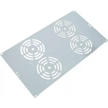 IT-BUDGET 19 inch 6U Ventilation Panel for 4 Fans 120x120 mm Light Grey 90ITBSRK19XNOFAN4G