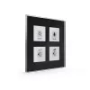 Bouton-poussoir en verre MDT BE-GT04S.01 Plus 4 voies noir