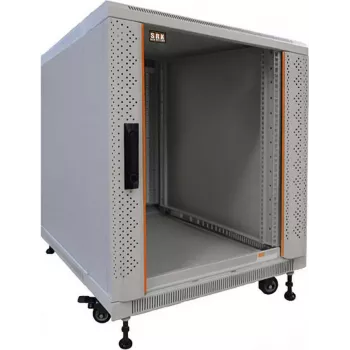 Armoire réseau 19 inch IT-BUDGET SRK 12U 600x800 mm gris clair flatpack avec portes verre/acier