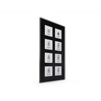 Bouton-poussoir en verre MDT BE-GT08S.01 Plus 8 voies noir