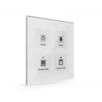Bouton-poussoir en verre MDT BE-GTT4W.01 Plus 4 voies blanc avec capteur de température